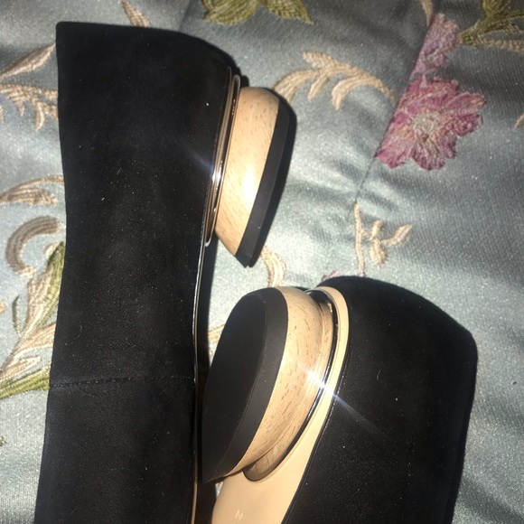 Zara suede/leather wooden heel flat NWOT - Picture 4 of 5